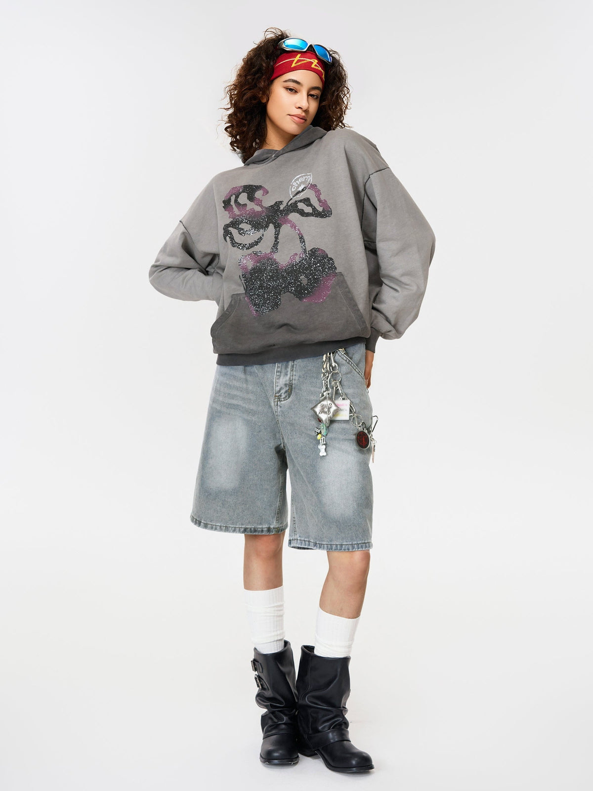 Fvshya Blurring Cherry Washed Hoodie