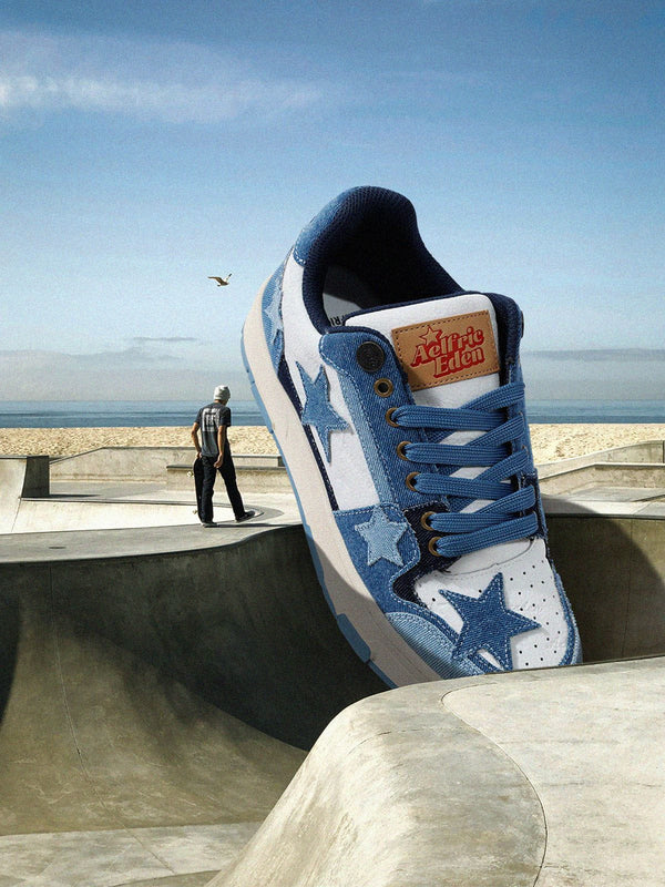 Fvshya Stars All-Match Denim Skate Shoes