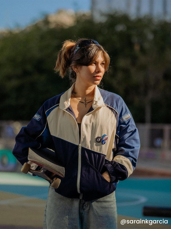 Fvshya Color Block Detachable Medallion Jacket