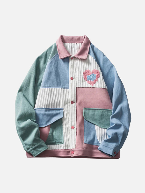Fvshya Heart Colorblock Jacket