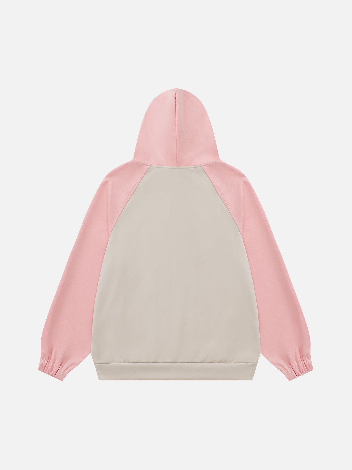 Fvshya Suede Star Patchwork Zip Up Hoodie