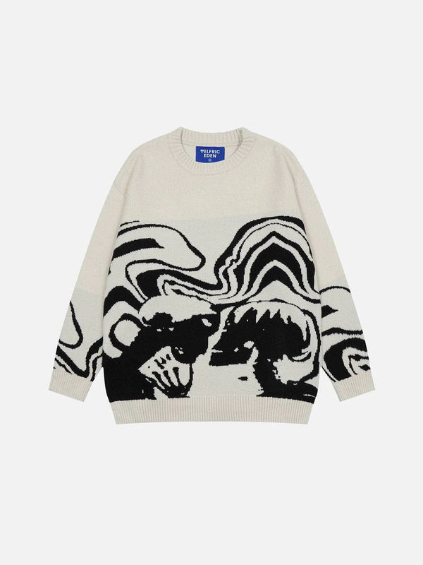 Fvshya Skeleton Portrait Graphic Sweater