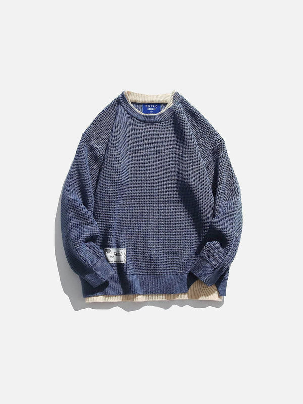 Fvshya Faux Two-Piece Waffle Sweater