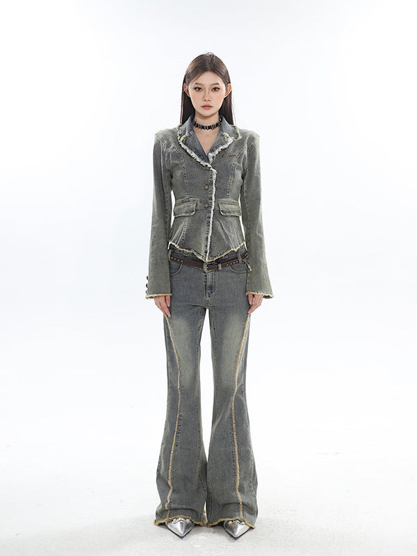 Fvshya Washed Vintage Denim Jacket