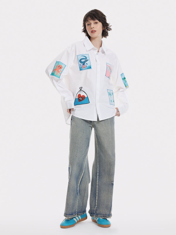 Fvshya Sea Animal Long Sleeve Shirt