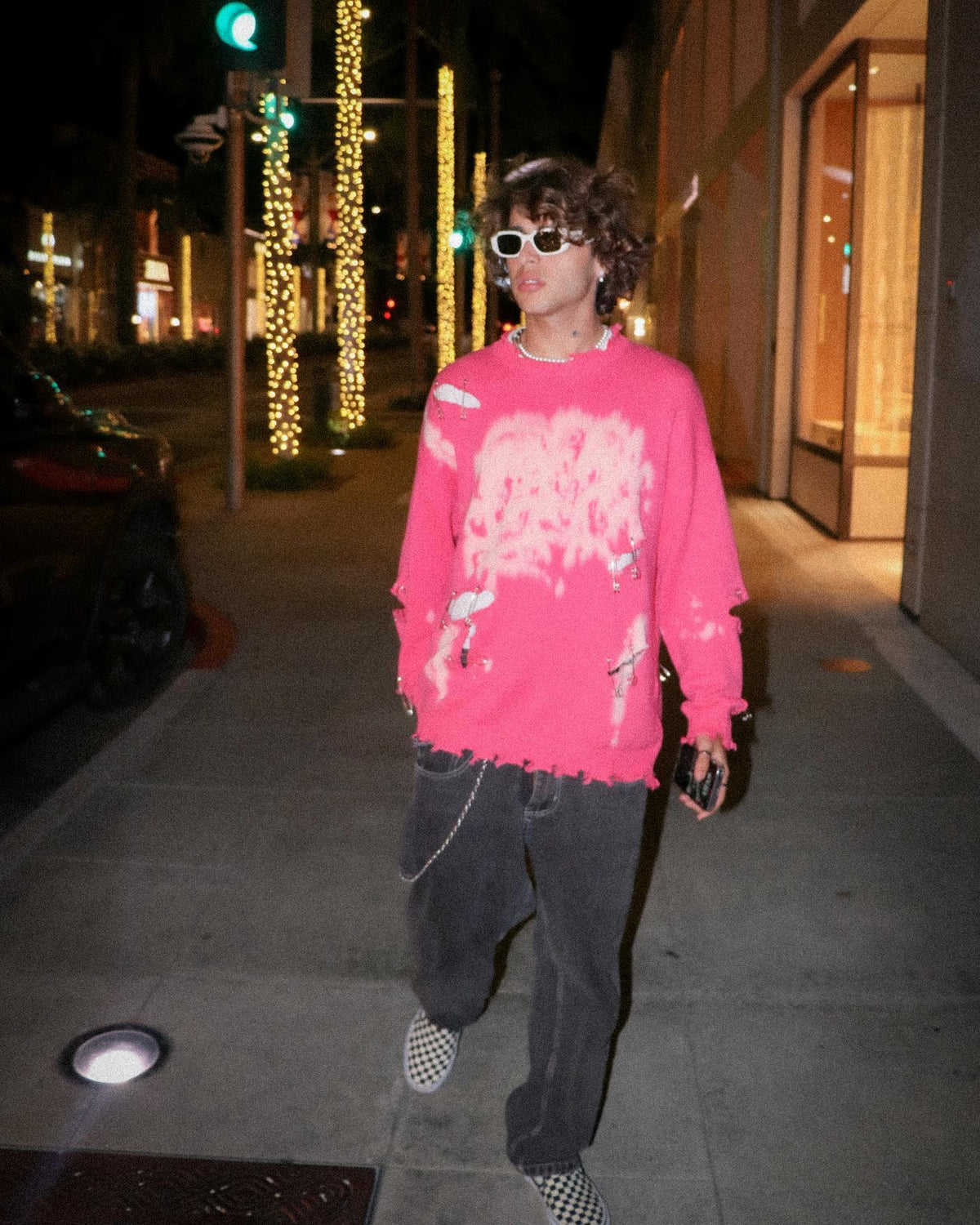 Fvshya Paperclip Broken Design Knit Sweater