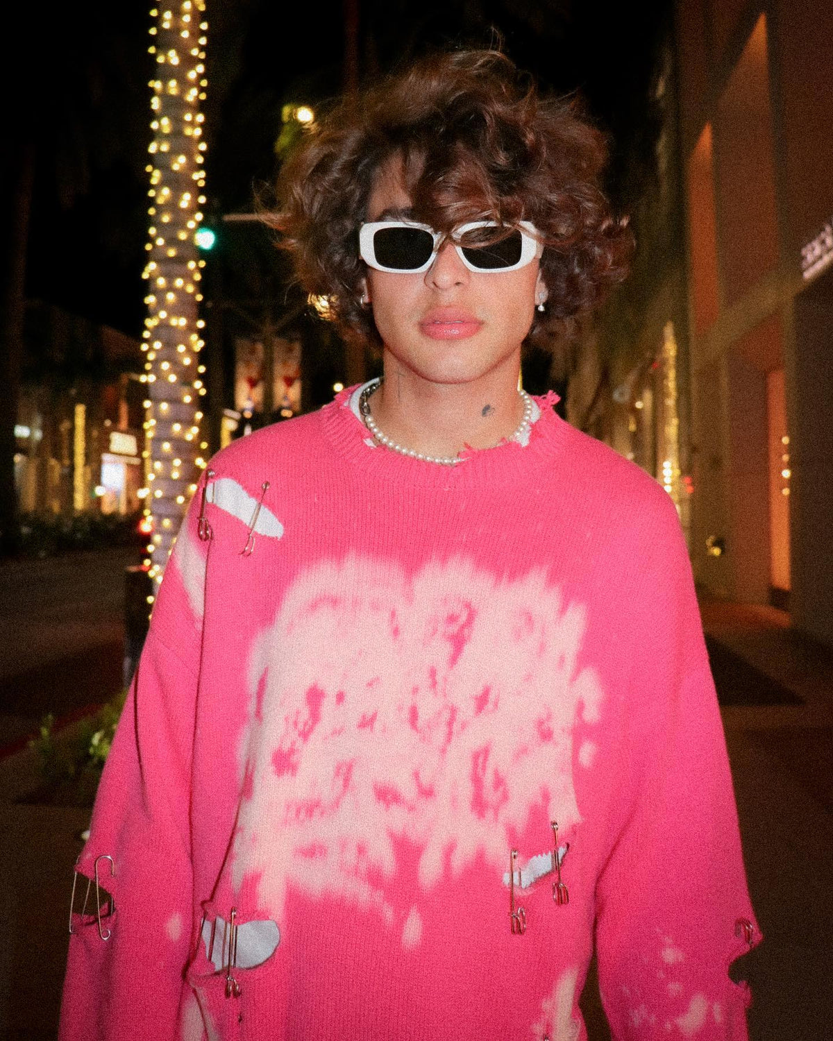 Fvshya Paperclip Broken Design Knit Sweater