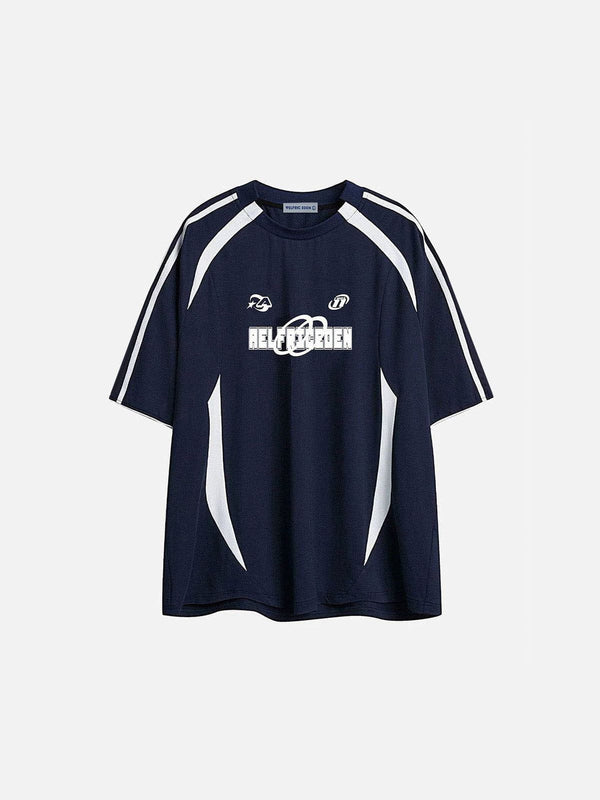 Fvshya Contrast Color Stripe Soccer Jersey
