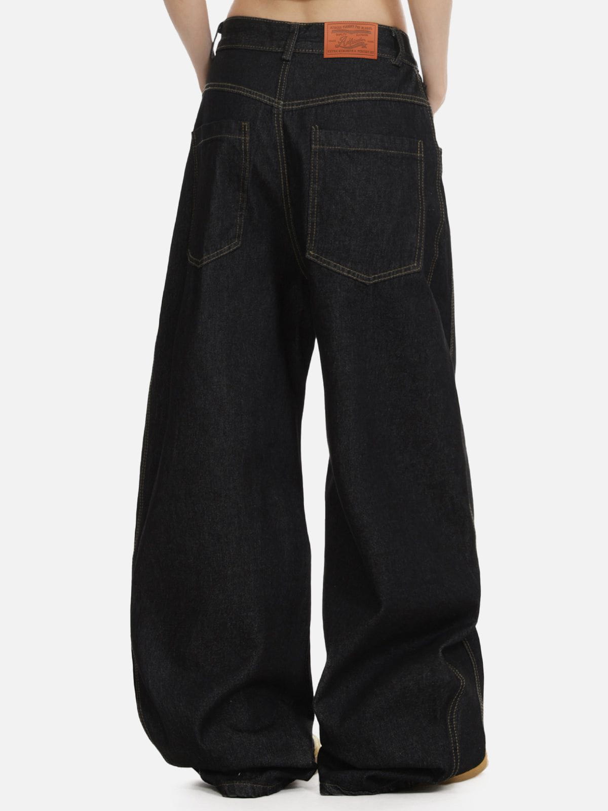 Fvshya Embroidery Baggy Barrel Jeans