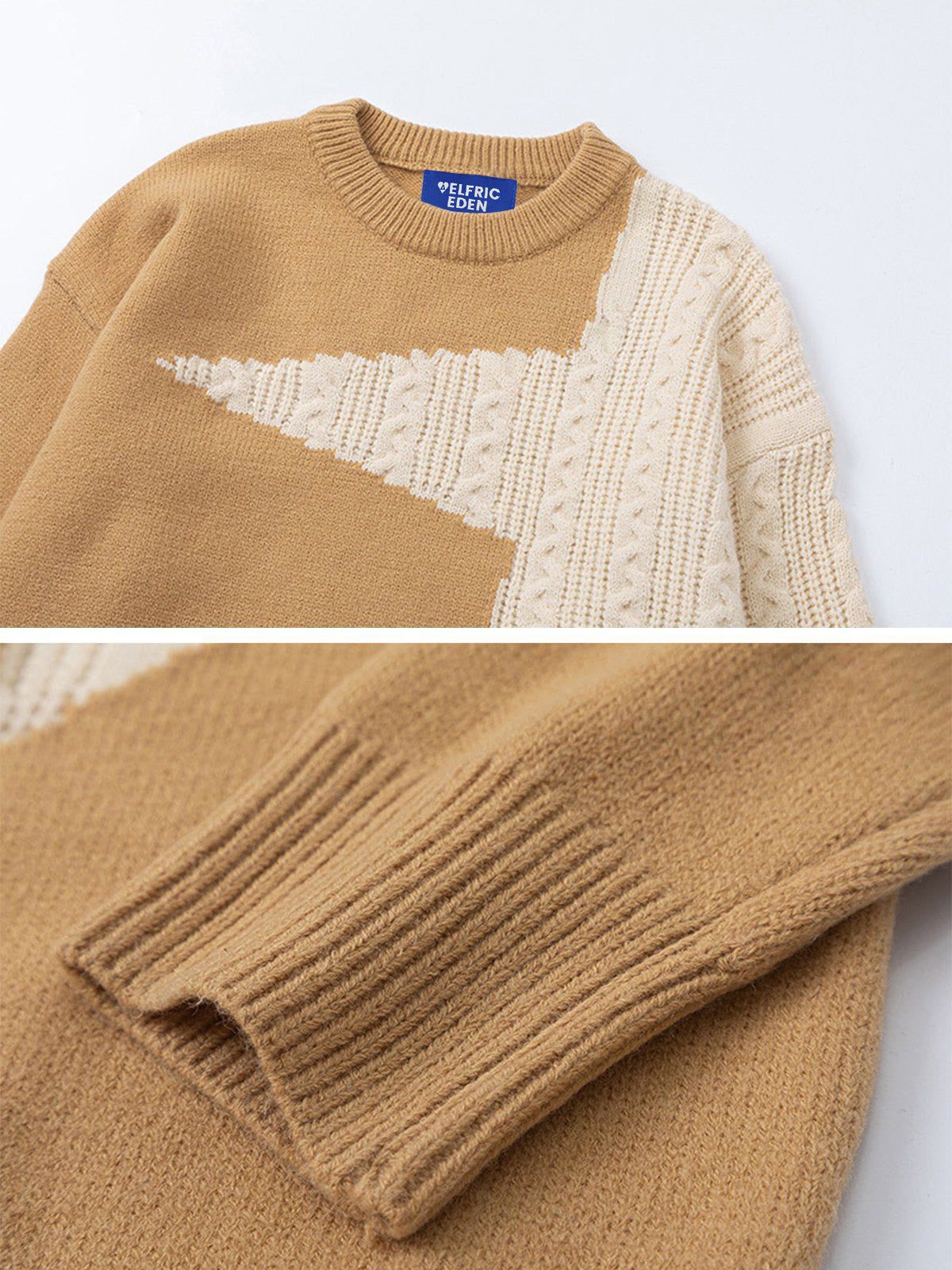 Fvshya Star Patchwork Sweater