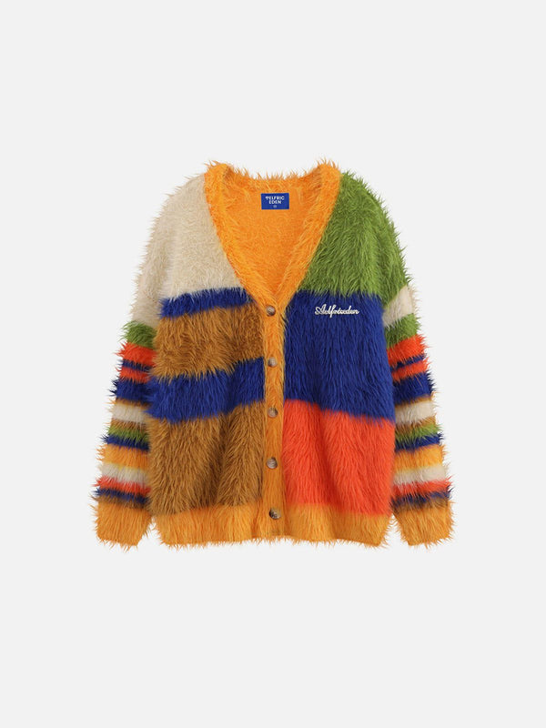 Fvshya Contrast Color Block Cardigan