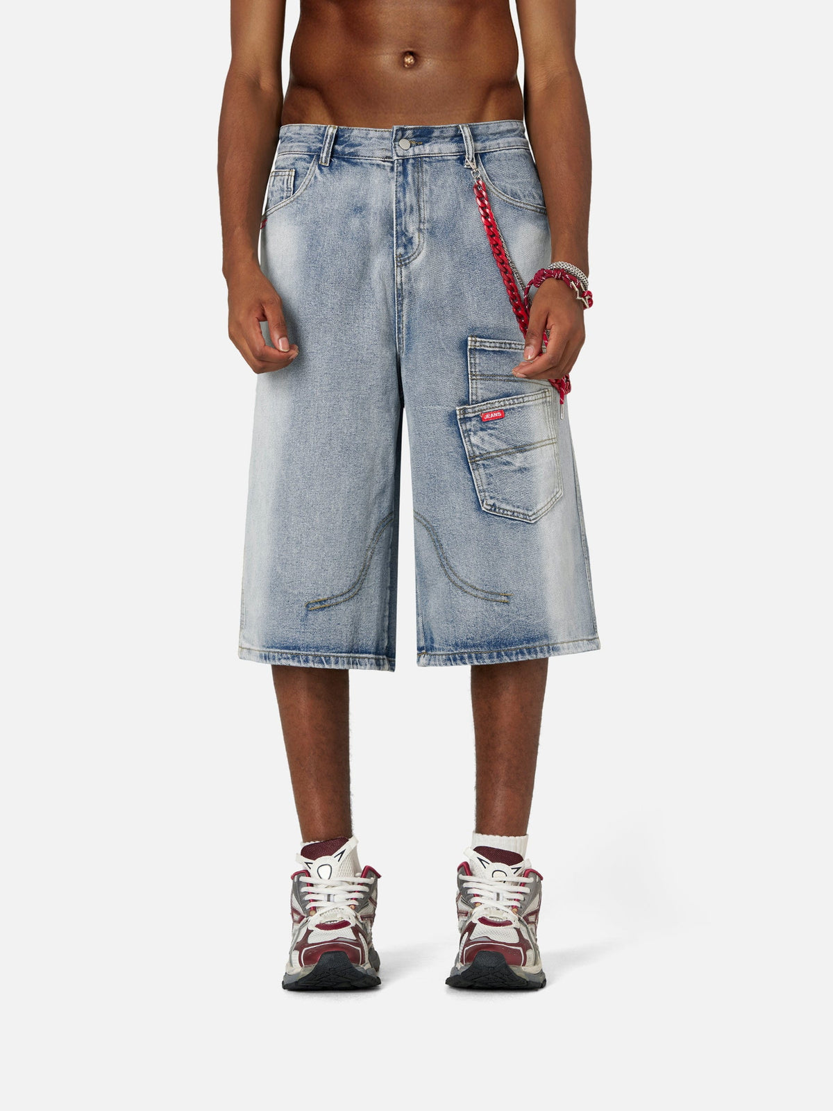 Fvshya Stacked Pocket Longline Jorts