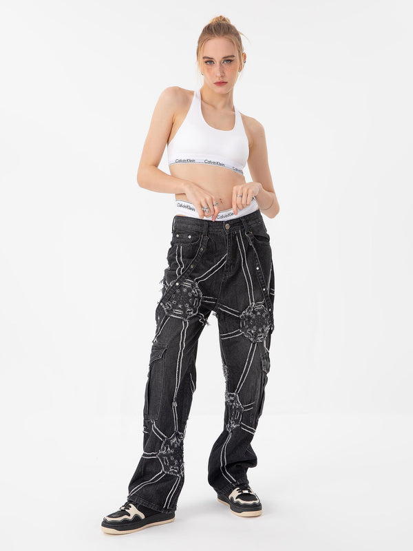 Fvshya Street Spider Web Jeans