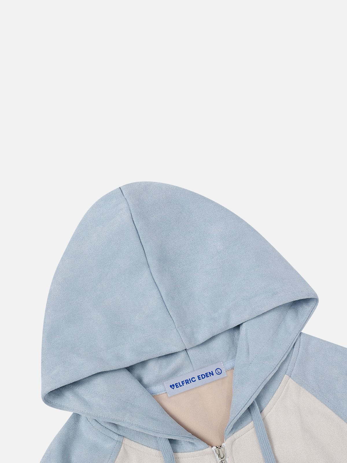Fvshya Suede Star Patchwork Zip Up Hoodie