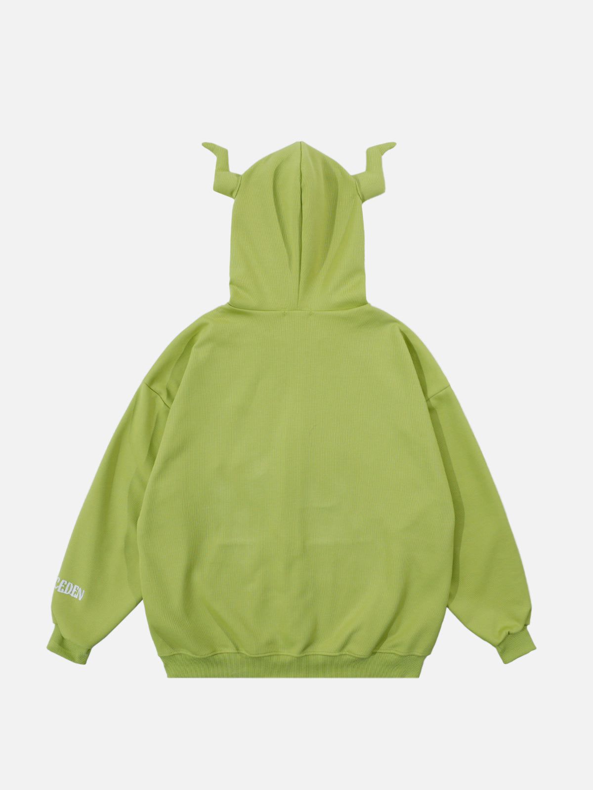 Fvshya Horn Design Flocking Spider Zip Up Hoodie