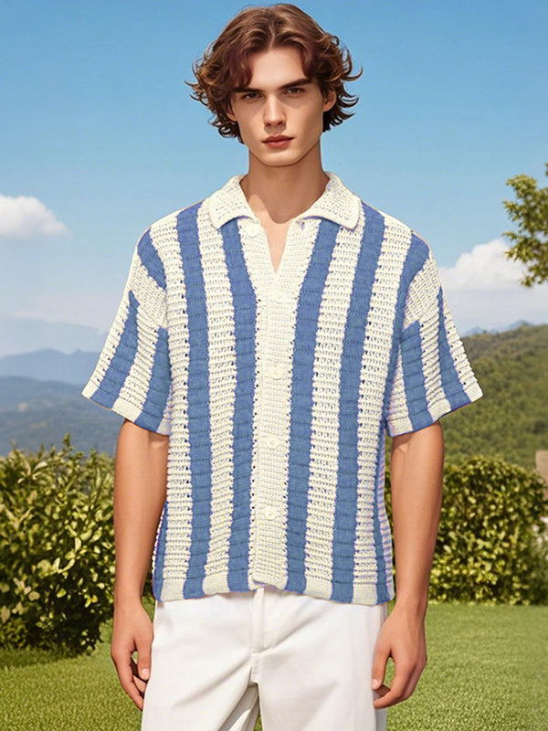 Fvshya Cleanfit Striped Knit Cardigan Shirt