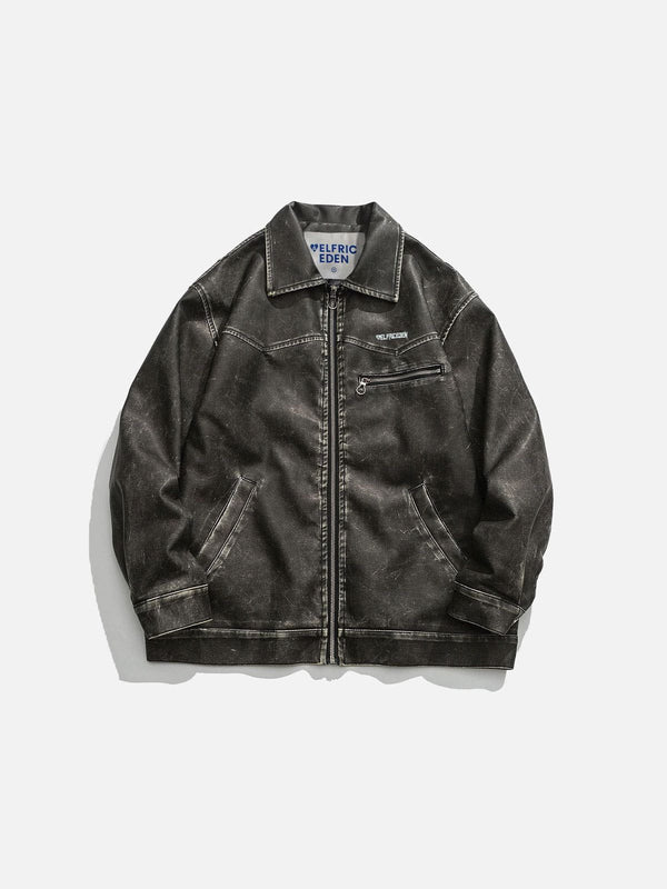 Fvshya Washed Faux Leather Jacket