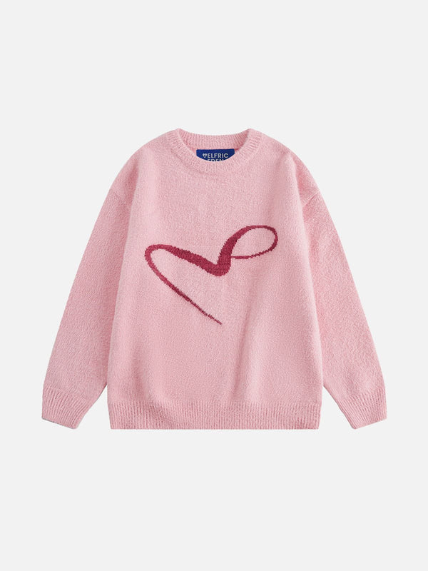 Fvshya Line Heart Graphic Sweater