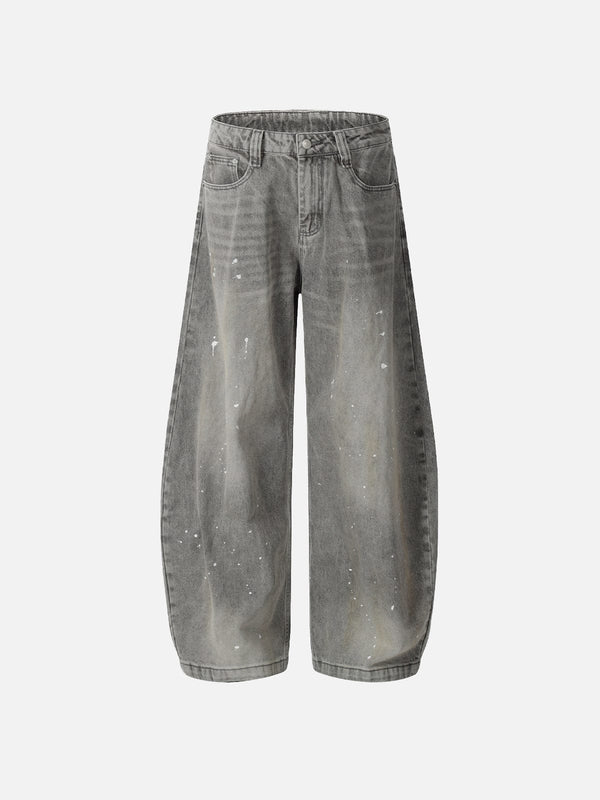 Fvshya Splash-Ink Washed Barrel Jeans
