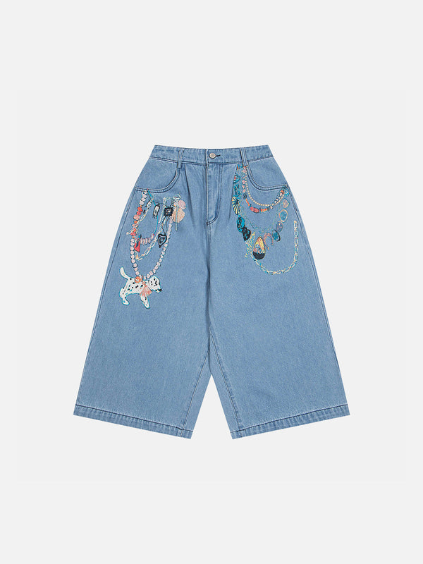 Fvshya Chain Print Longline Jorts