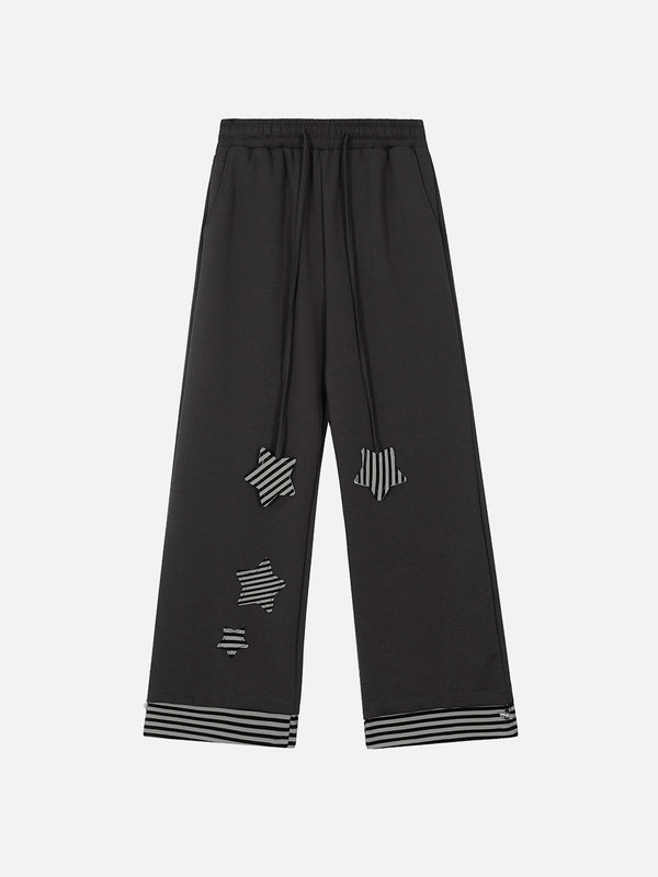Fvshya Applique Embroidery Star Loose Pants