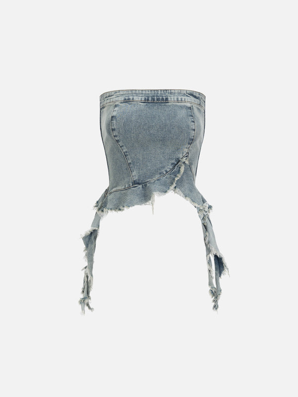 Fvshya Fringe Hem Denim Tank Top