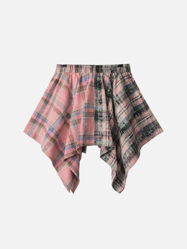 Fvshya Tieelfric Eden Tie Dye Plaid Skirt