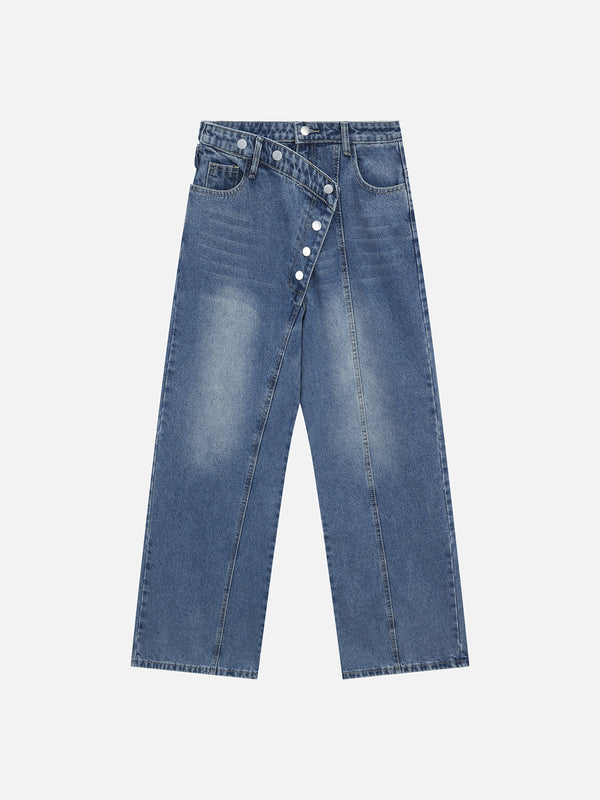 Fvshya Irregular Button Washed Jeans