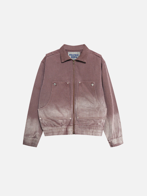 Fvshya Gradient Washed Boxy Zip Up Jacket