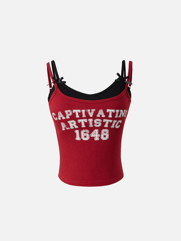 Fvshya Color Blocking Print Cami Top