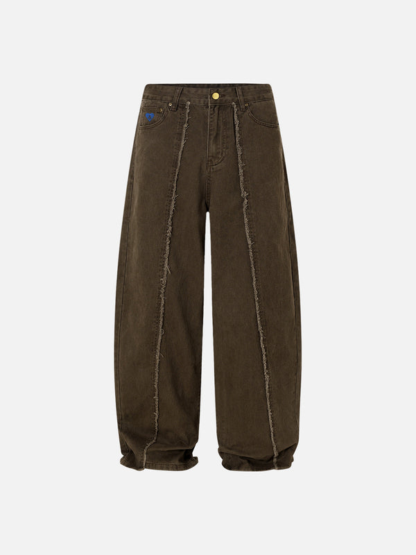 Fvshya Fringe Patchwork Baggy Jeans