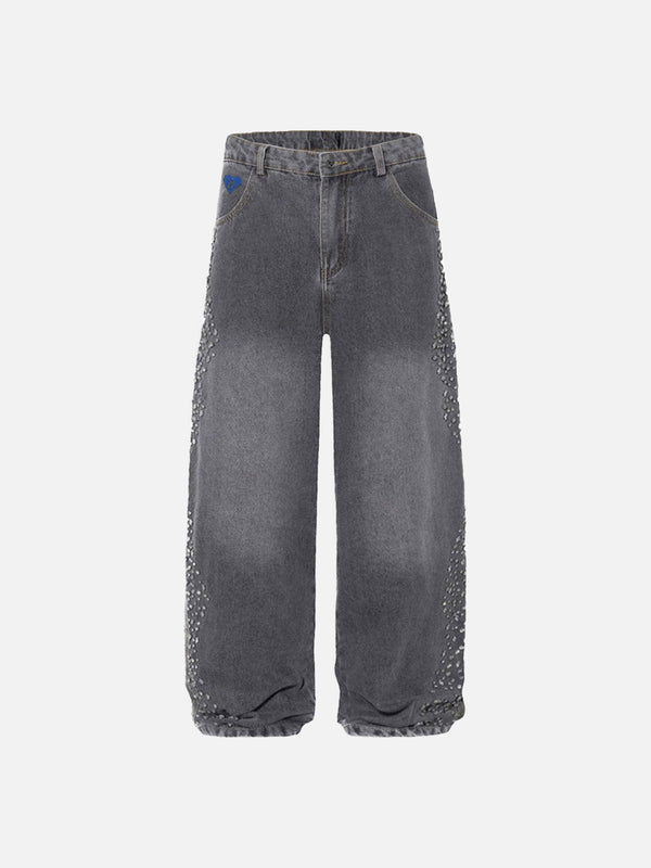 Fvshya Rhinestone Baggy Jeans