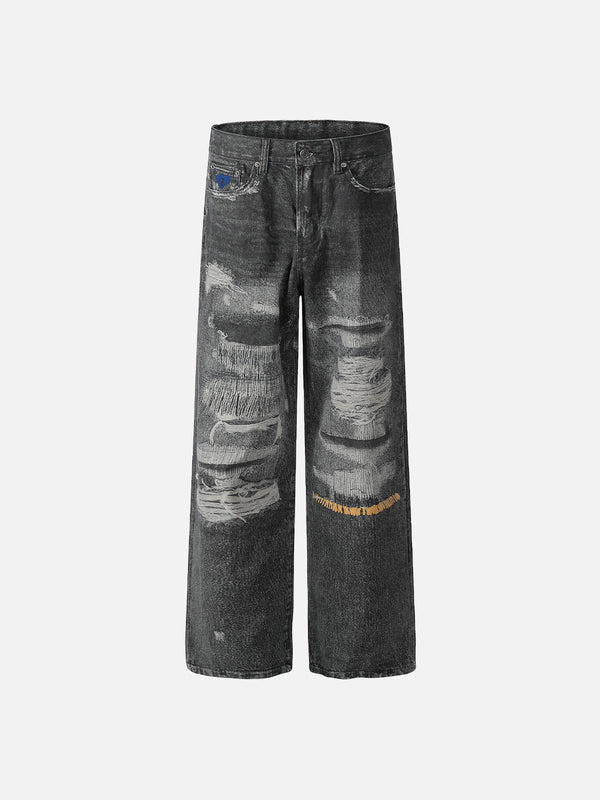 Fvshya 3D Print Baggy Jeans