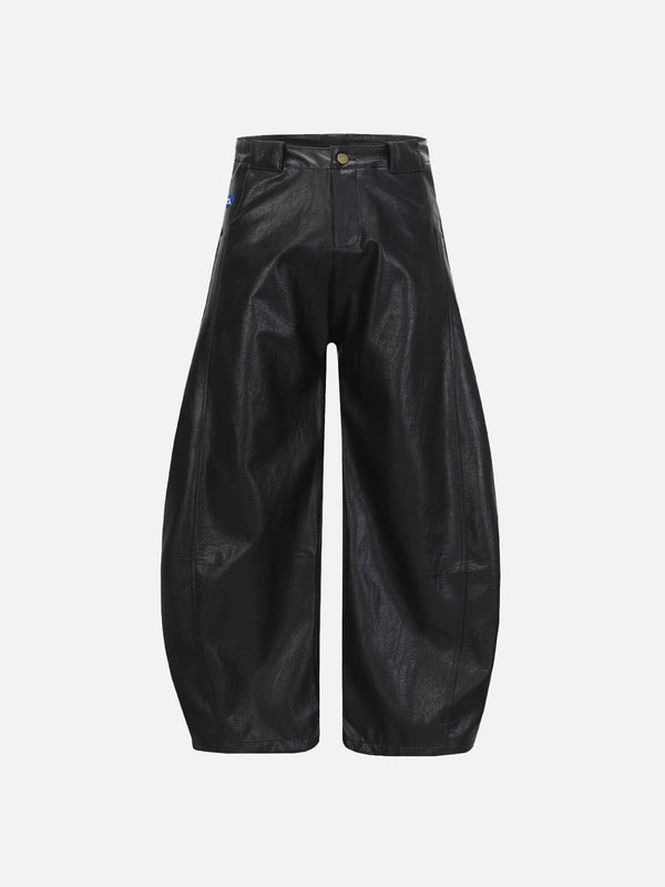 Fvshya Faux Leather Baaggy Barrel Pants
