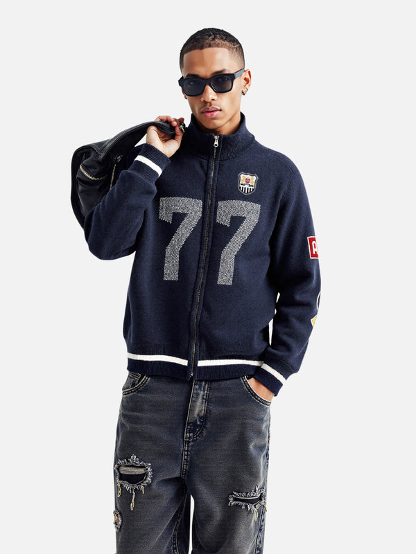 Fvshya 77 Logo Patches Zip Up Cardigan