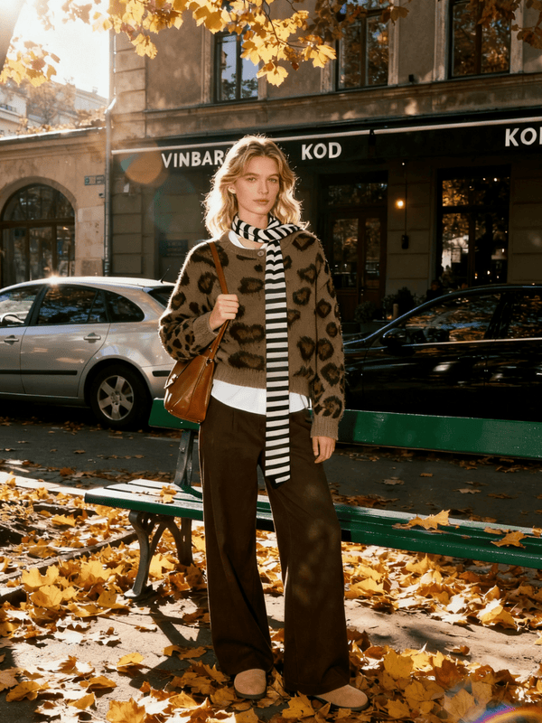 Fvshya Heart Leopard Cardigan