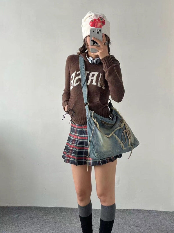 Fvshya Denim Vintage Bag