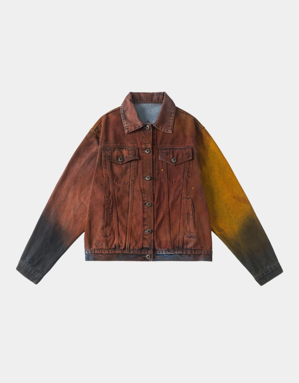 Fvshya Dripline Distressed Spray Denim Jacket