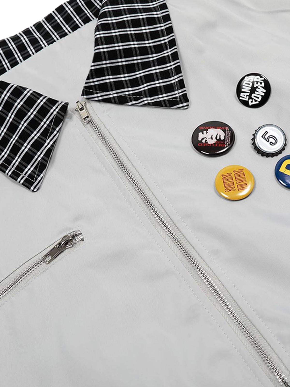 Fvshya Retro Badge Stitching Work Jacket
