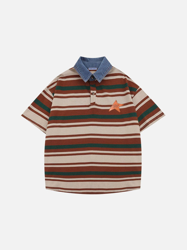 Fvshya Stripe Star Polo Tee