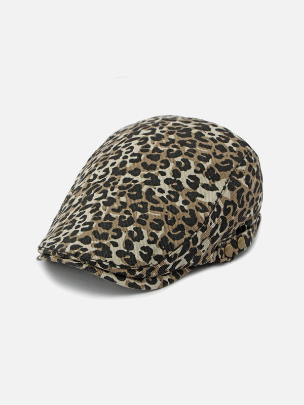 Fvshya Vintage Leopard Print Beret