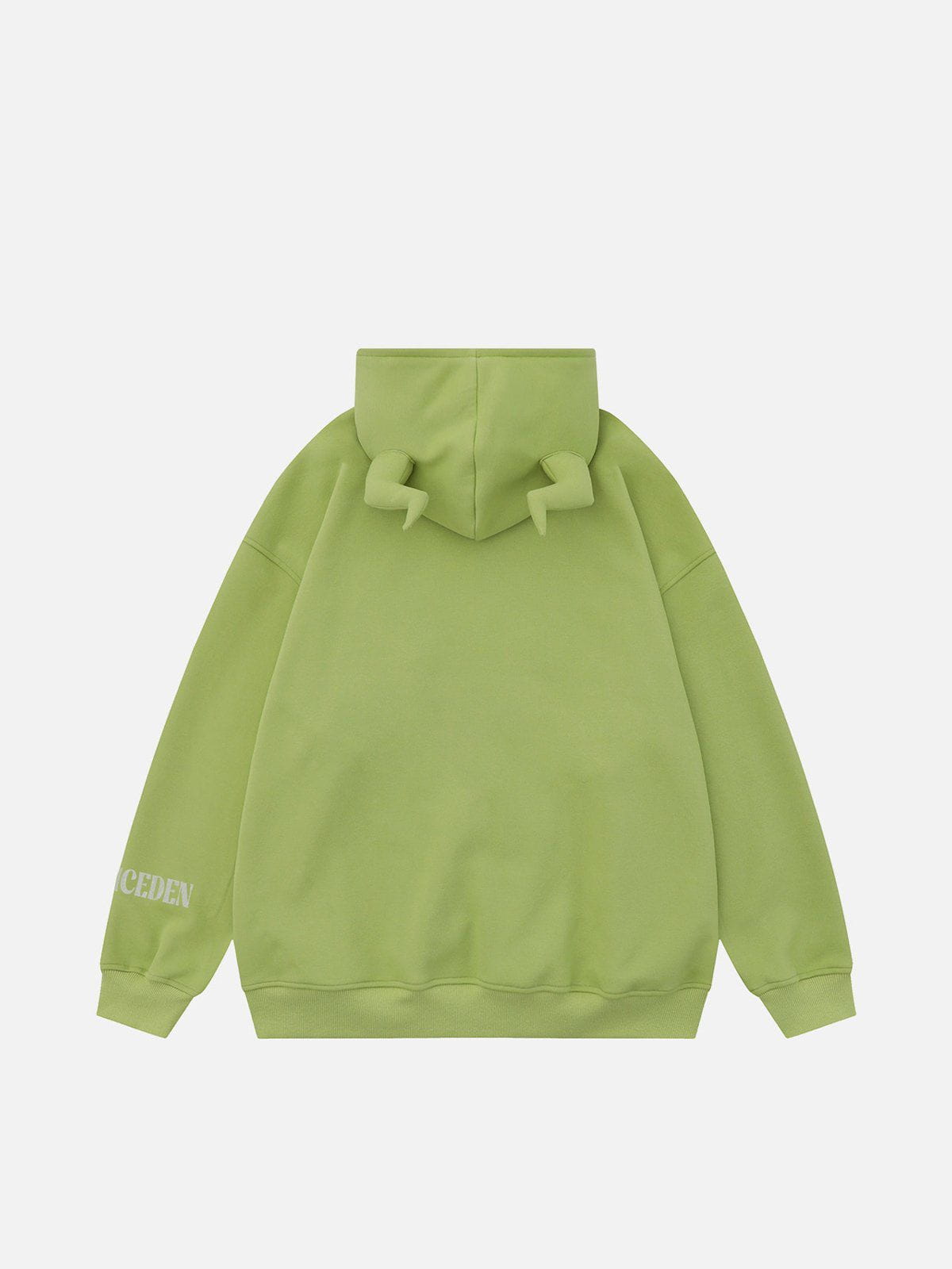 Fvshya Horn Design Flocking Spider Zip Up Hoodie