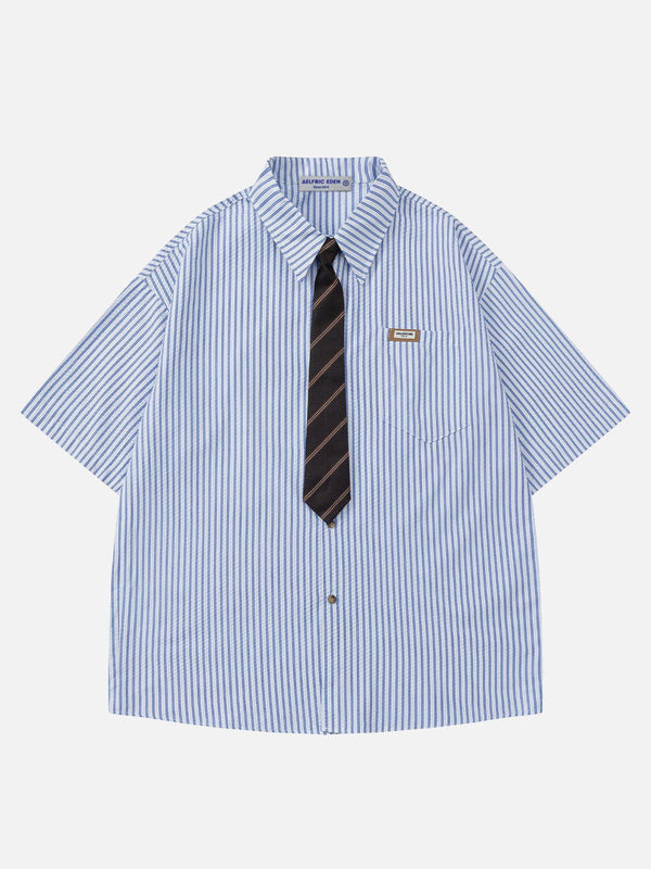 Fvshya Vertical Stripes Short Sleeve Shirt