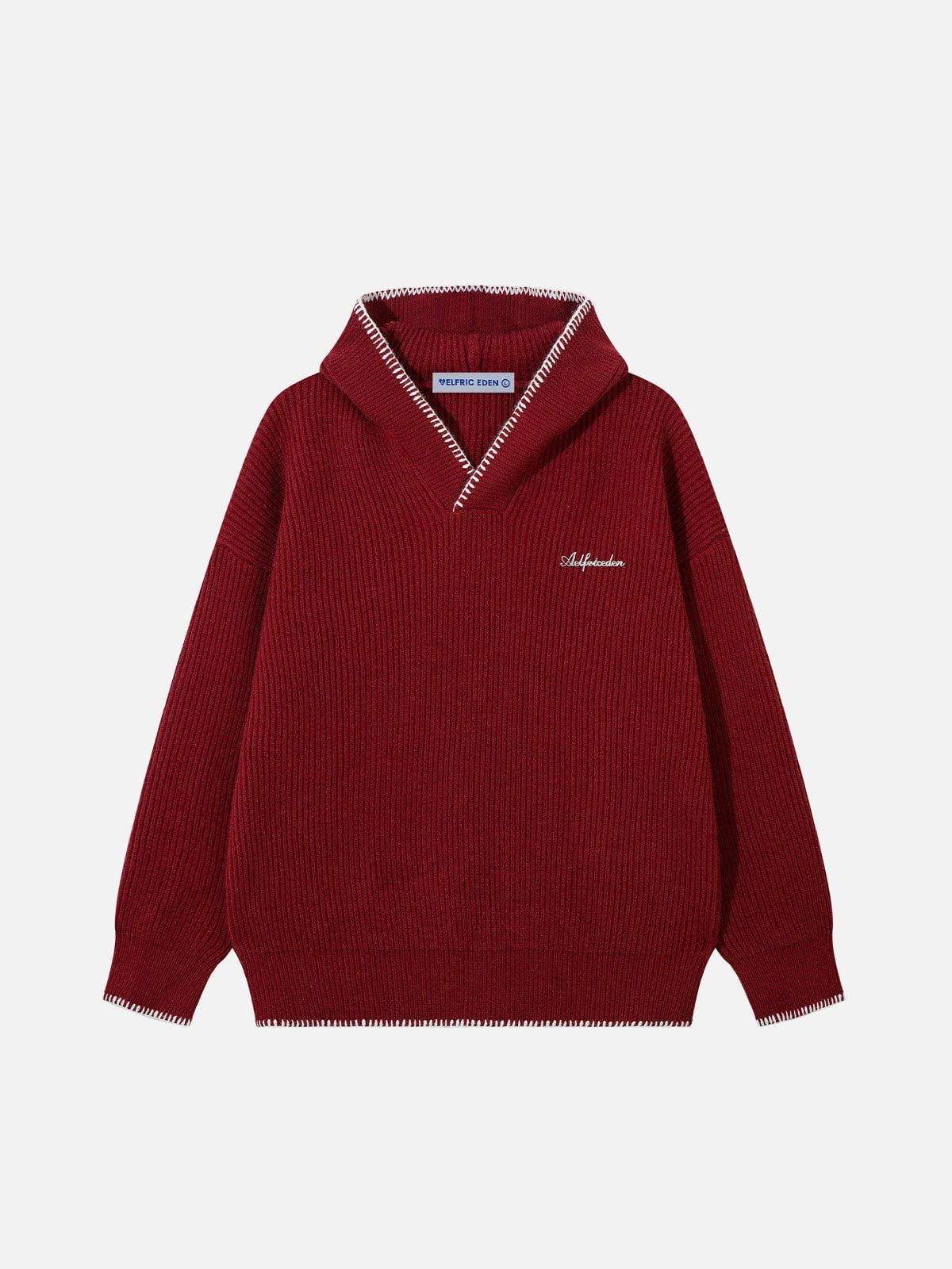 Fvshya Line Patchwork Knit Hoodie