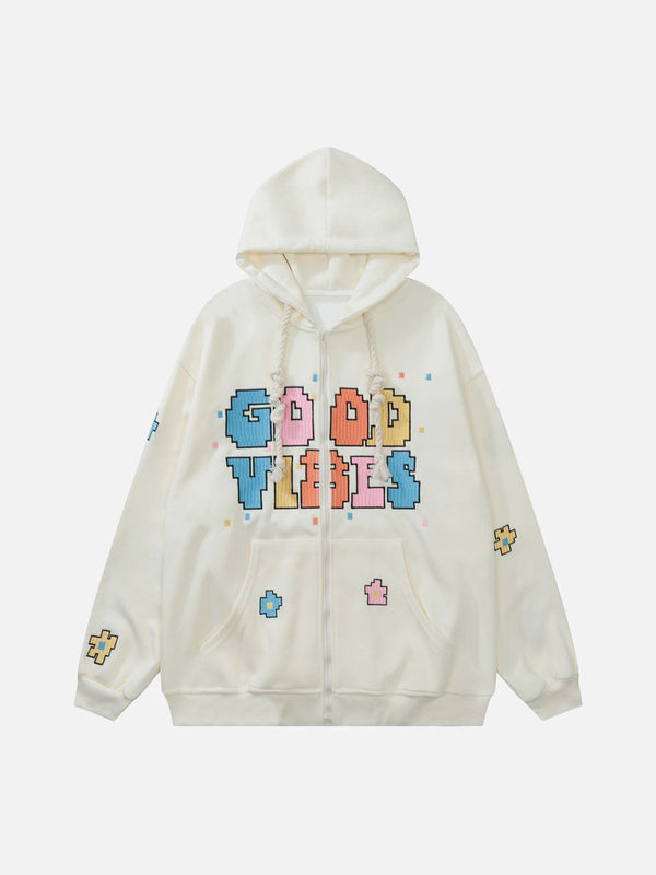 Fvshya Colorful Zipper Hoodie