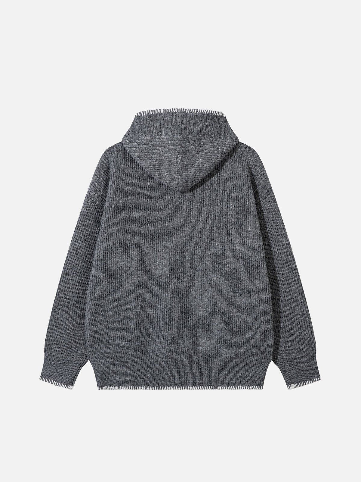 Fvshya Line Patchwork Knit Hoodie