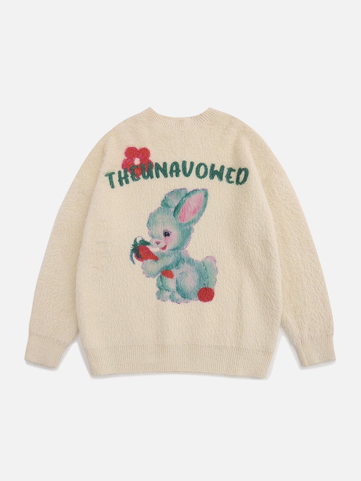 Fvshya Cartoon Rabbit Graphic Sweater