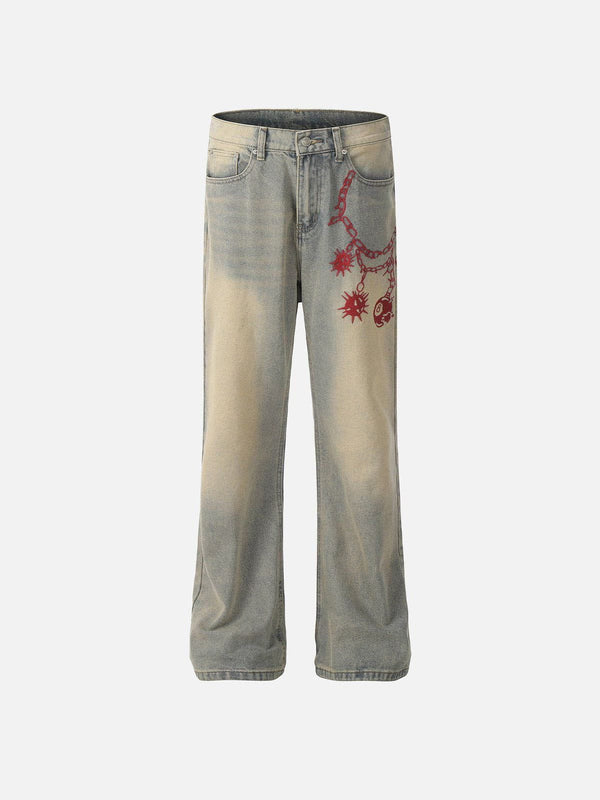 Fvshya Embroidery Washed Jeans