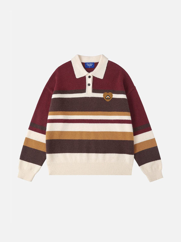 Fvshya Vintage Stripe Polo Sweater