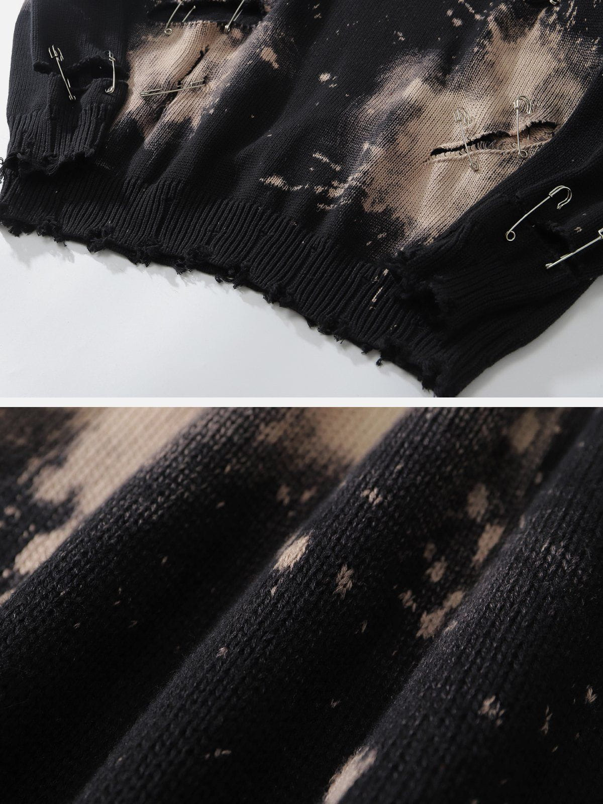 Fvshya Paperclip Broken Design Knit Sweater